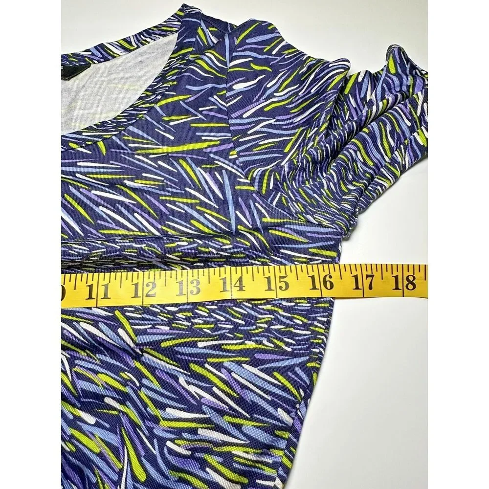 Diane von Furstenberg for Neiman Marcus‎ 100% Silk Dress Size 4 Navy Multicolor - Picture 6 of 9